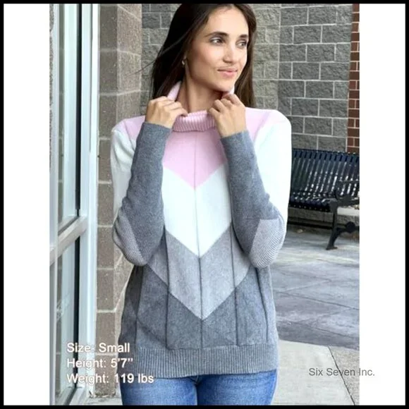 Chunky Knit Turtleneck Sweater Long Sleeve Pullover Trendy Fall Winter Top